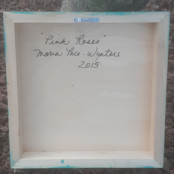 SHABBY PINK ROSES PAINTING Maria Pace Wynters Artist signed - Picture 2 of 3